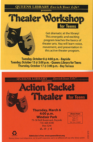 Queens Library: Action Racket Theatre for Teens, 2014