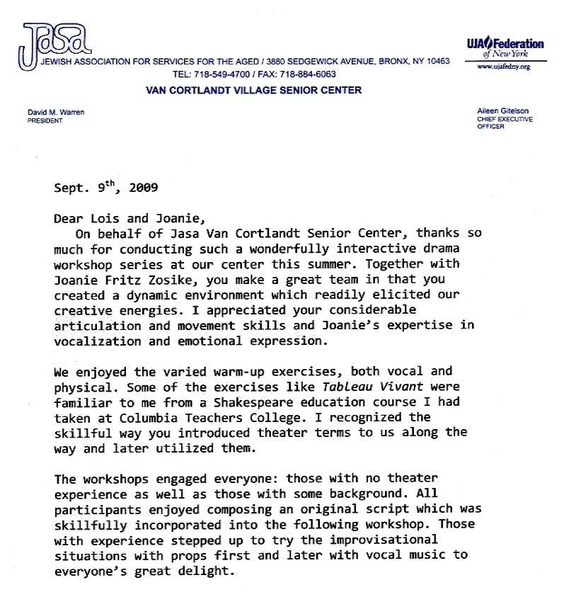 Jasa Van Cortlandt Senior Center, page 1